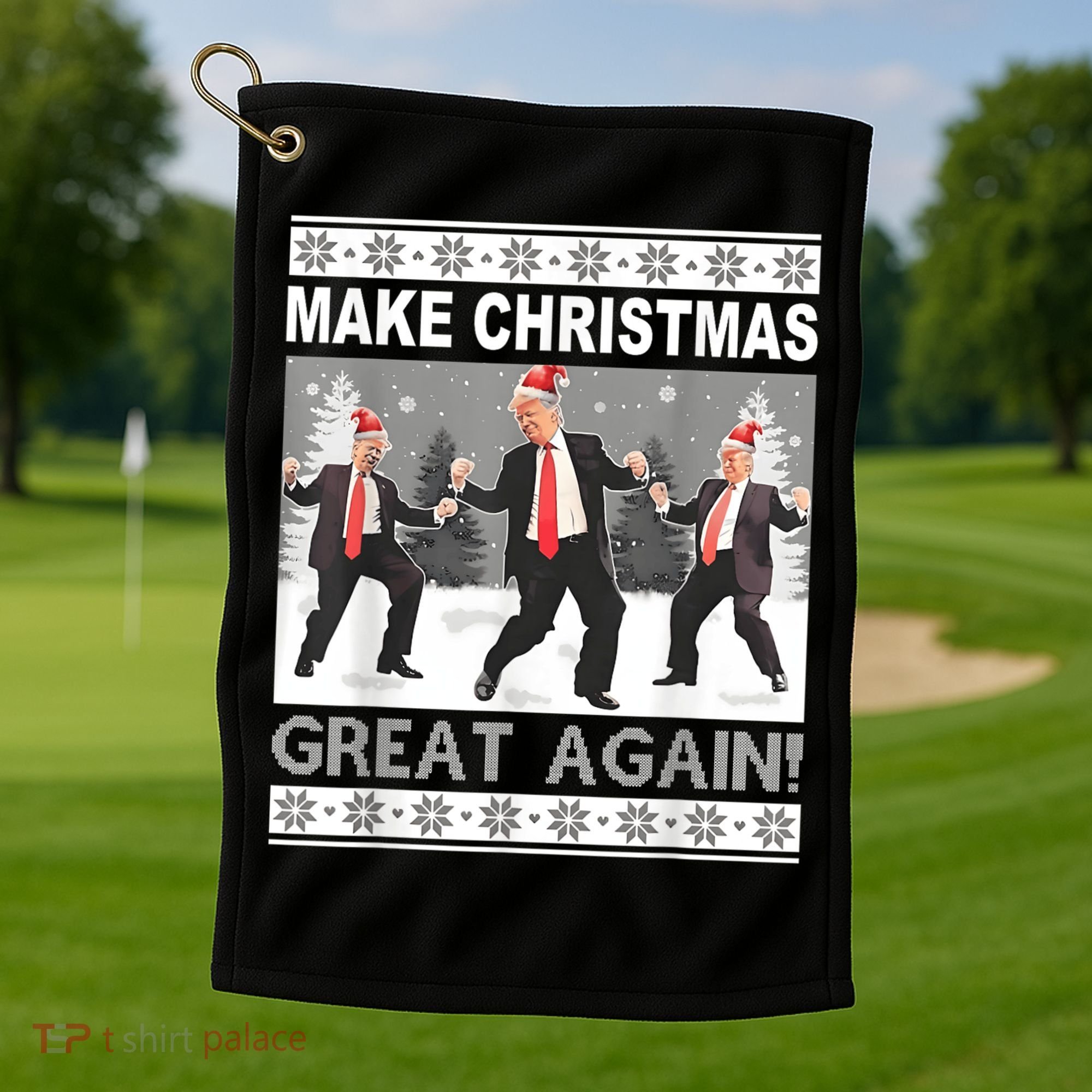 Make Christmas Great Again Trump Dancing Golf Towel