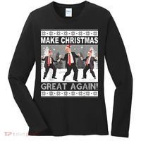 Make Christmas Great Again Trump Dancing Women's Long Sleeve Shirt thumb 0