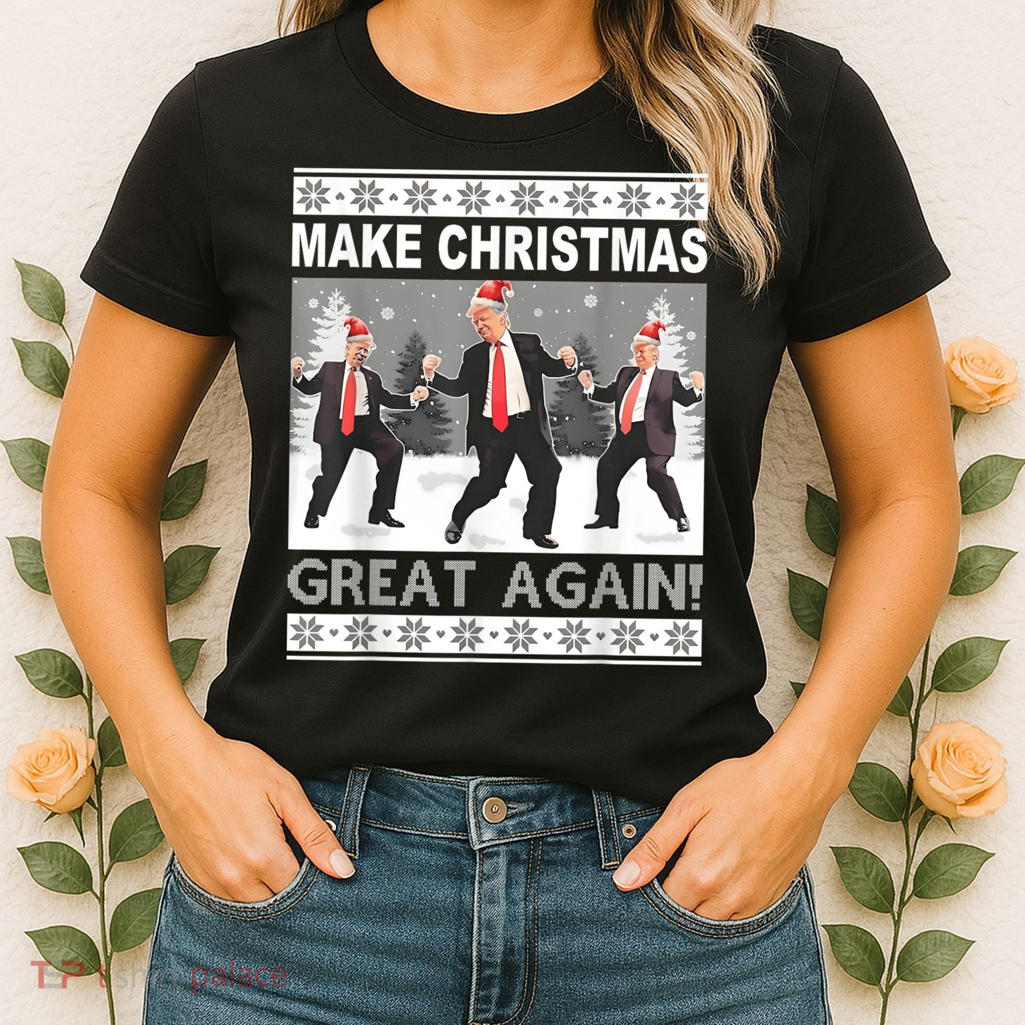 Make Christmas Great Again Trump Dancing Women's T-Shirt