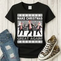 Make Christmas Great Again Trump Dancing Women's T-Shirt thumb 3