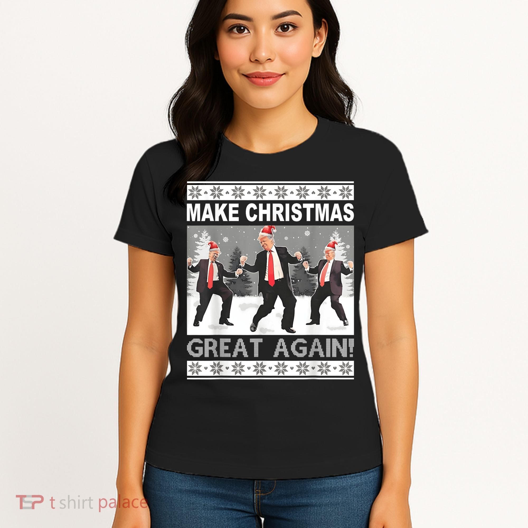 Make Christmas Great Again Trump Dancing Women's T-Shirt
