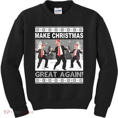 Make Christmas Great Again Trump Dancing Kids Sweatshirt