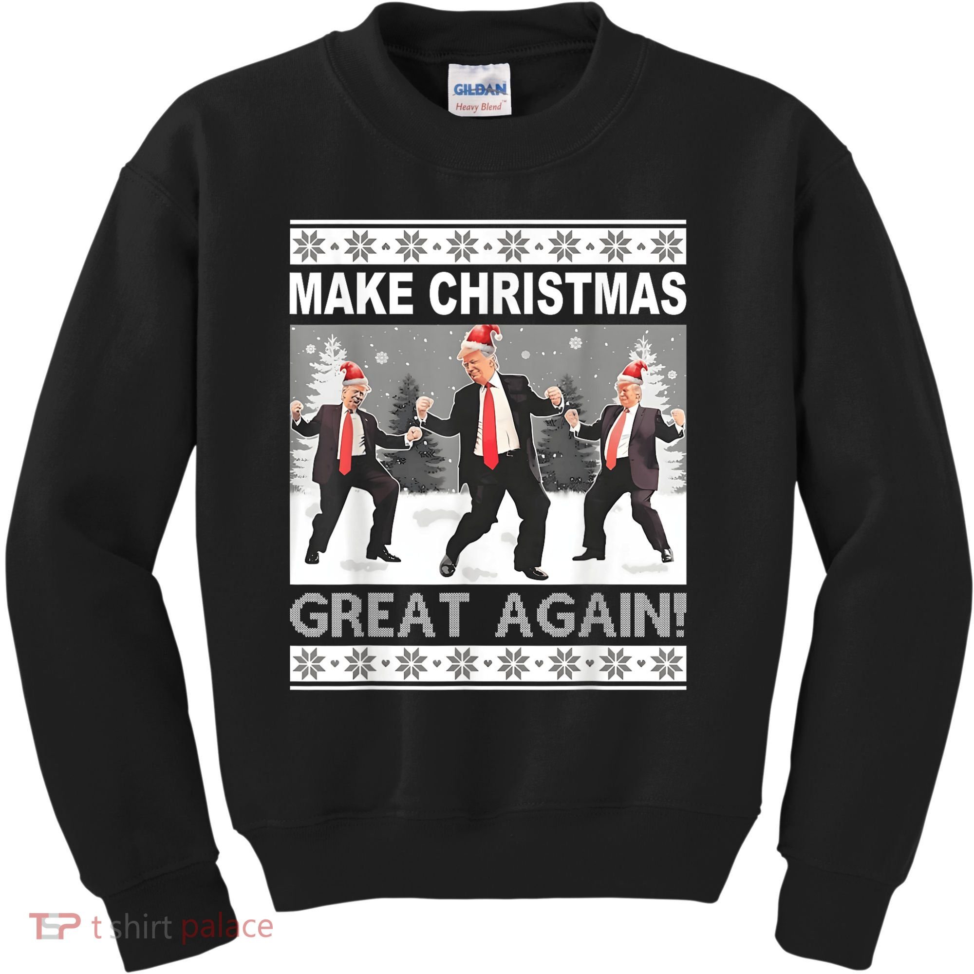 Make Christmas Great Again Trump Dancing Kids Sweatshirt