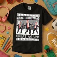 Make Christmas Great Again Trump Dancing Kids T-Shirt thumb 3