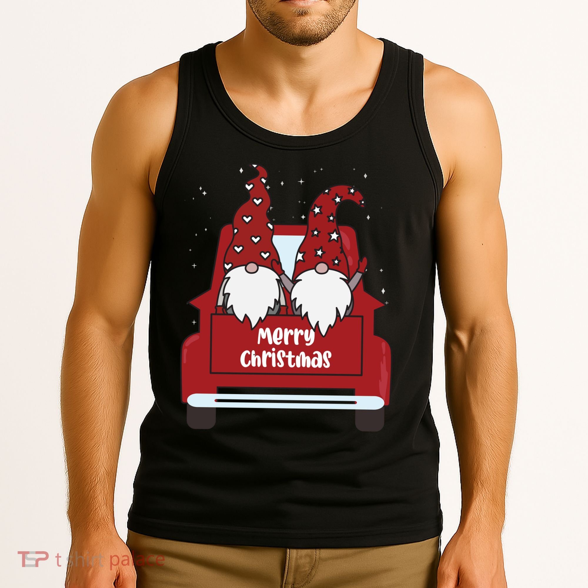 Merry Christmas Gnome Holiday Cute Tank Top