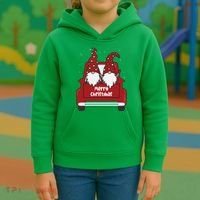 Merry Christmas Gnome Holiday Cute Kids Hoodie thumb 3