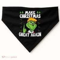 Make Christmas Great Again Donald Trump Xmas Funny Gift USA-Made Doggie Bandana thumb 0