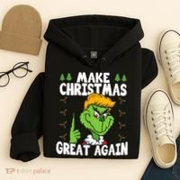 Make Christmas Great Again Donald Trump Xmas Funny Gift Hoodie thumb 4