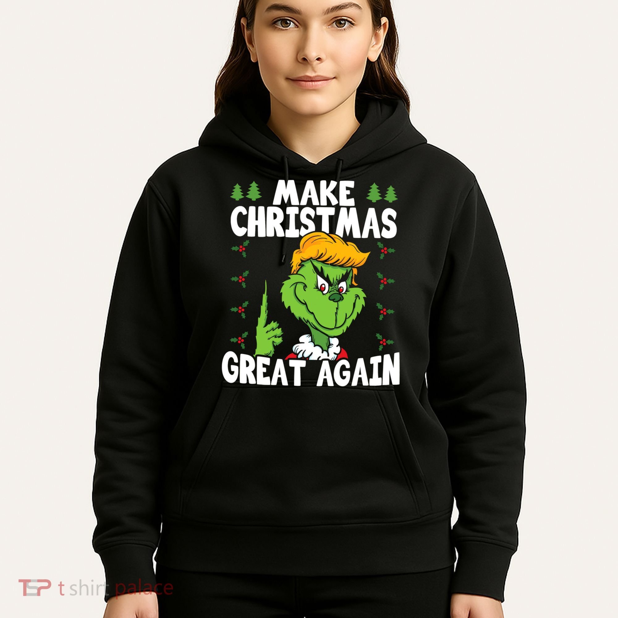 Make Christmas Great Again Donald Trump Xmas Funny Gift Hoodie