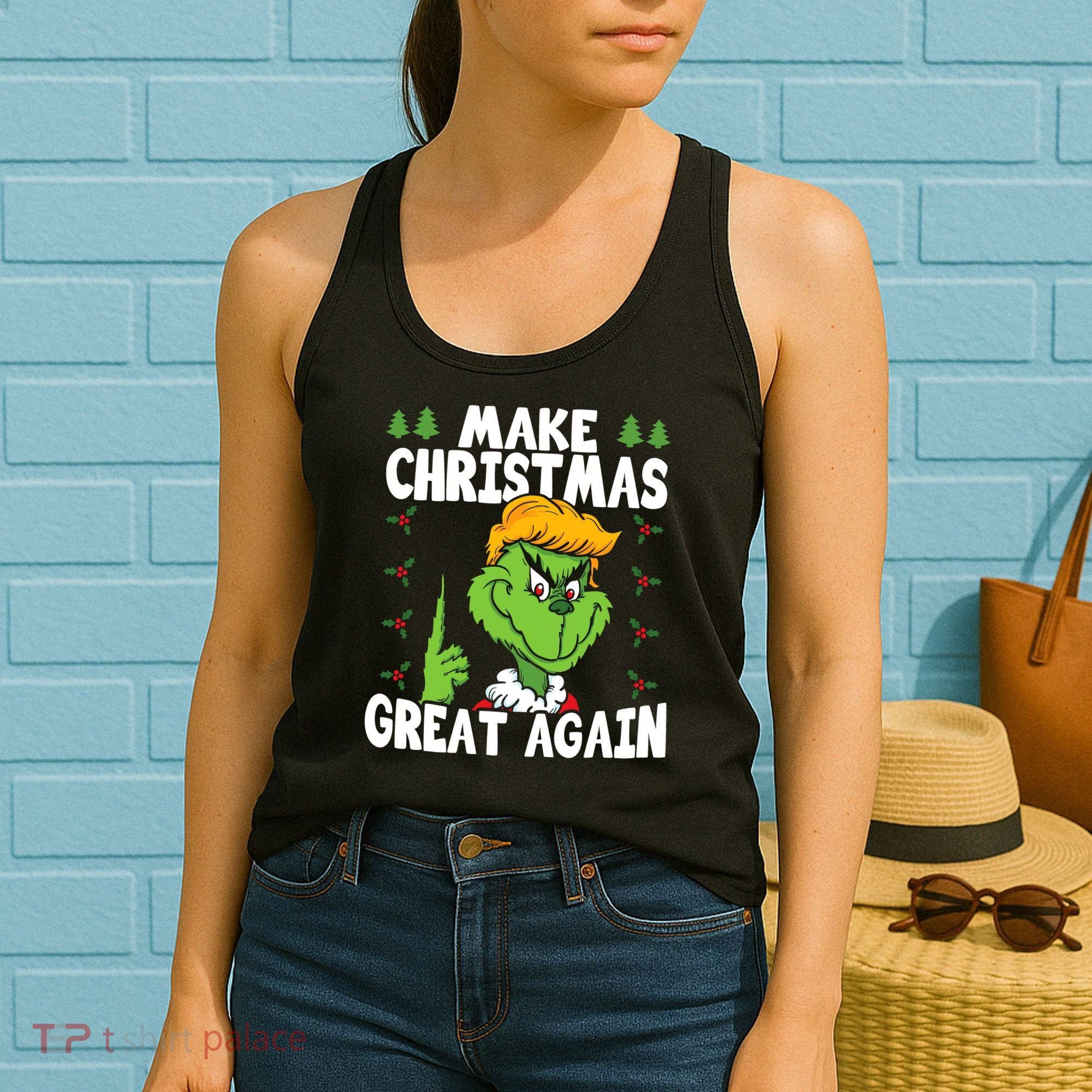 Make Christmas Great Again Donald Trump Xmas Funny Gift Women's Tank Top