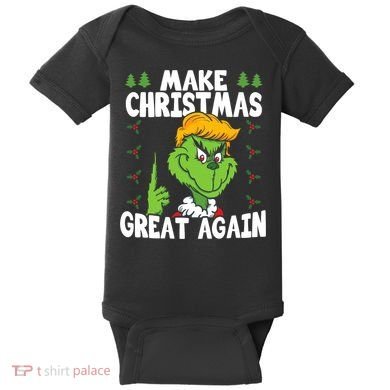 Make Christmas Great Again Donald Trump Xmas Funny Gift Baby Bodysuit