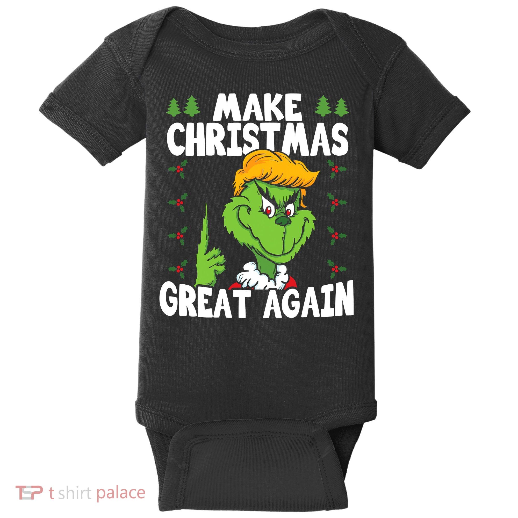 Make Christmas Great Again Donald Trump Xmas Funny Gift Baby Bodysuit