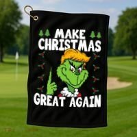 Make Christmas Great Again Donald Trump Xmas Funny Gift Golf Towel thumb 1