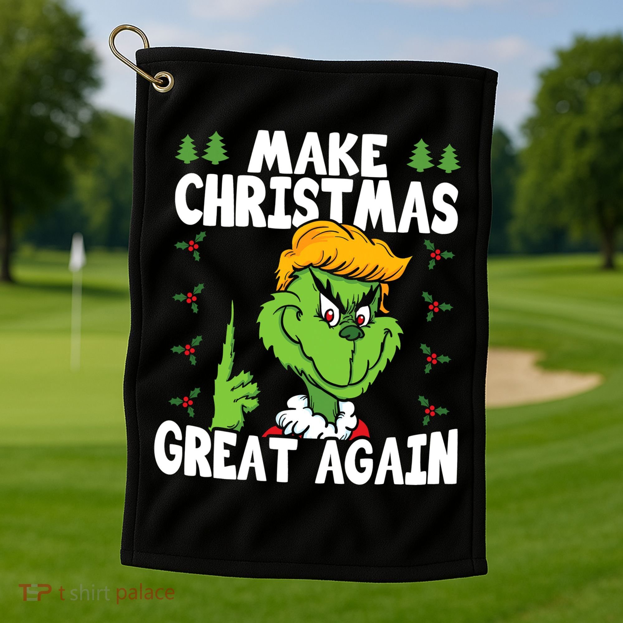 Make Christmas Great Again Donald Trump Xmas Funny Gift Golf Towel