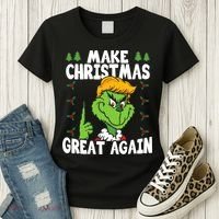 Make Christmas Great Again Donald Trump Xmas Funny Gift Women's T-Shirt thumb 3