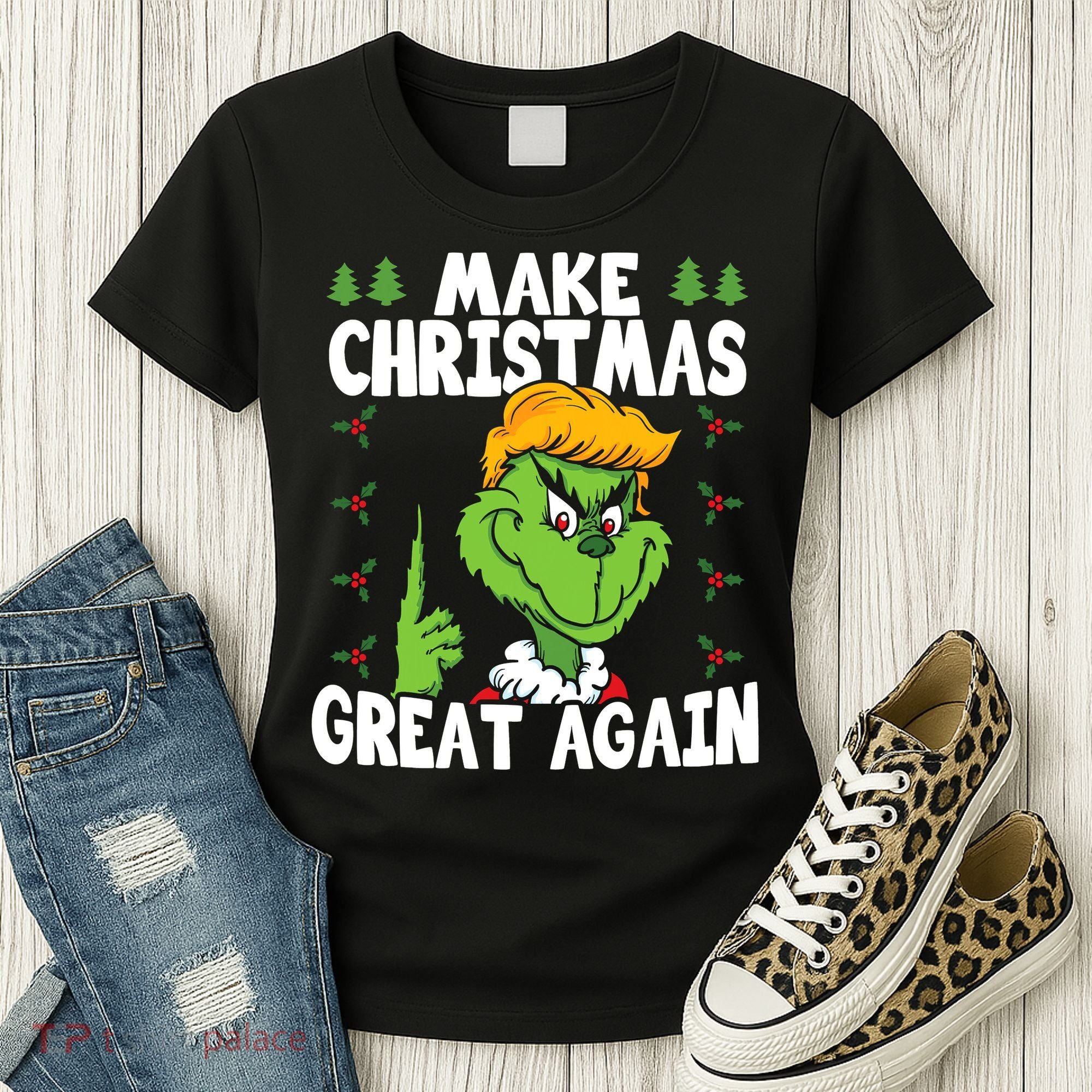 Make Christmas Great Again Donald Trump Xmas Funny Gift Women's T-Shirt