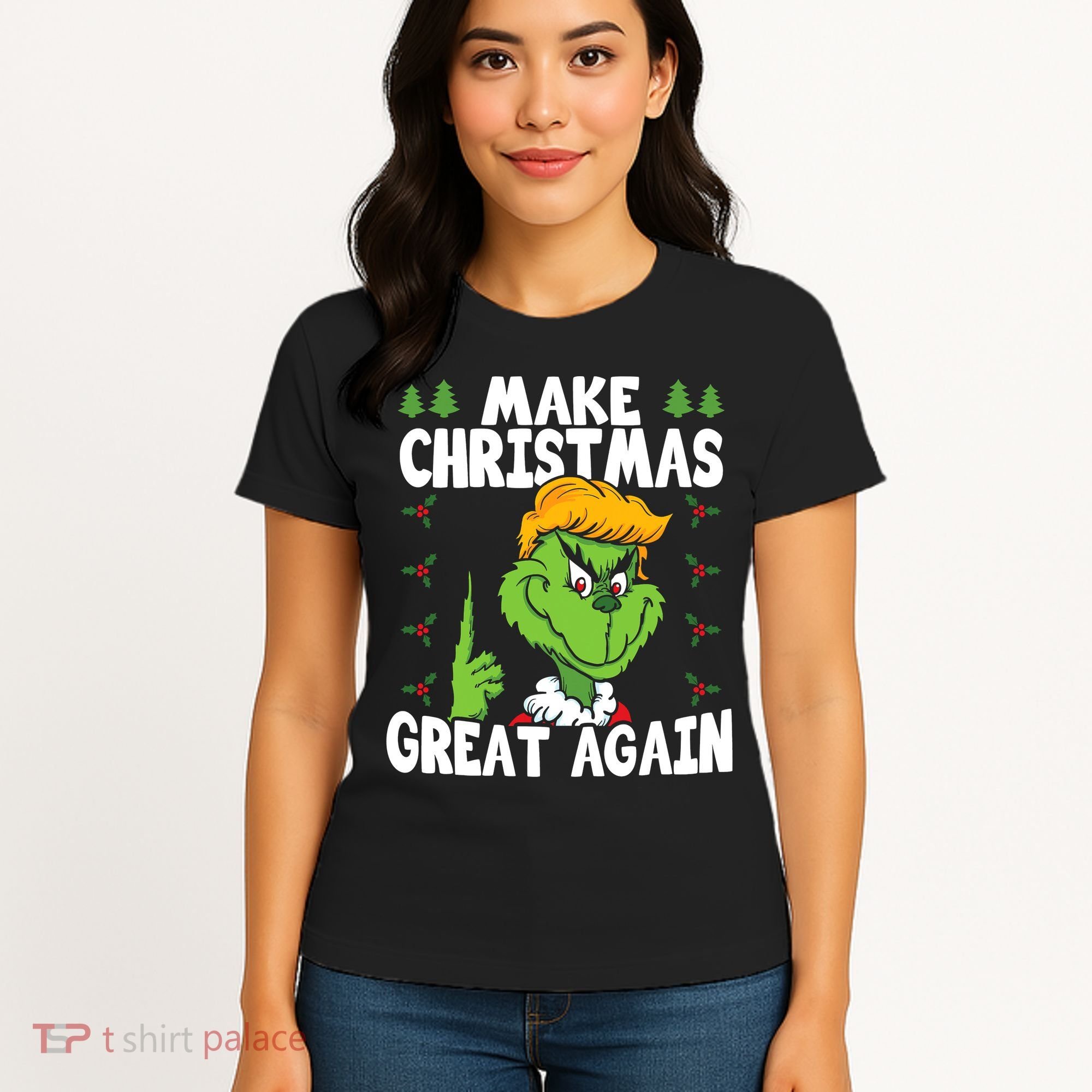 Make Christmas Great Again Donald Trump Xmas Funny Gift Women's T-Shirt