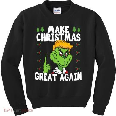 Make Christmas Great Again Donald Trump Xmas Funny Gift Kids Sweatshirt