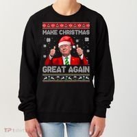 Make Christmas Great Again Ugly Xmas Funny Trump Women's Sweatshirt thumb 0