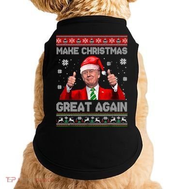 Make Christmas Great Again Ugly Xmas Funny Trump Doggie Tank