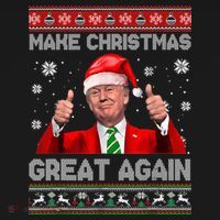 Make Christmas Great Again Ugly Xmas Funny Trump Women's Hoodie thumb 2