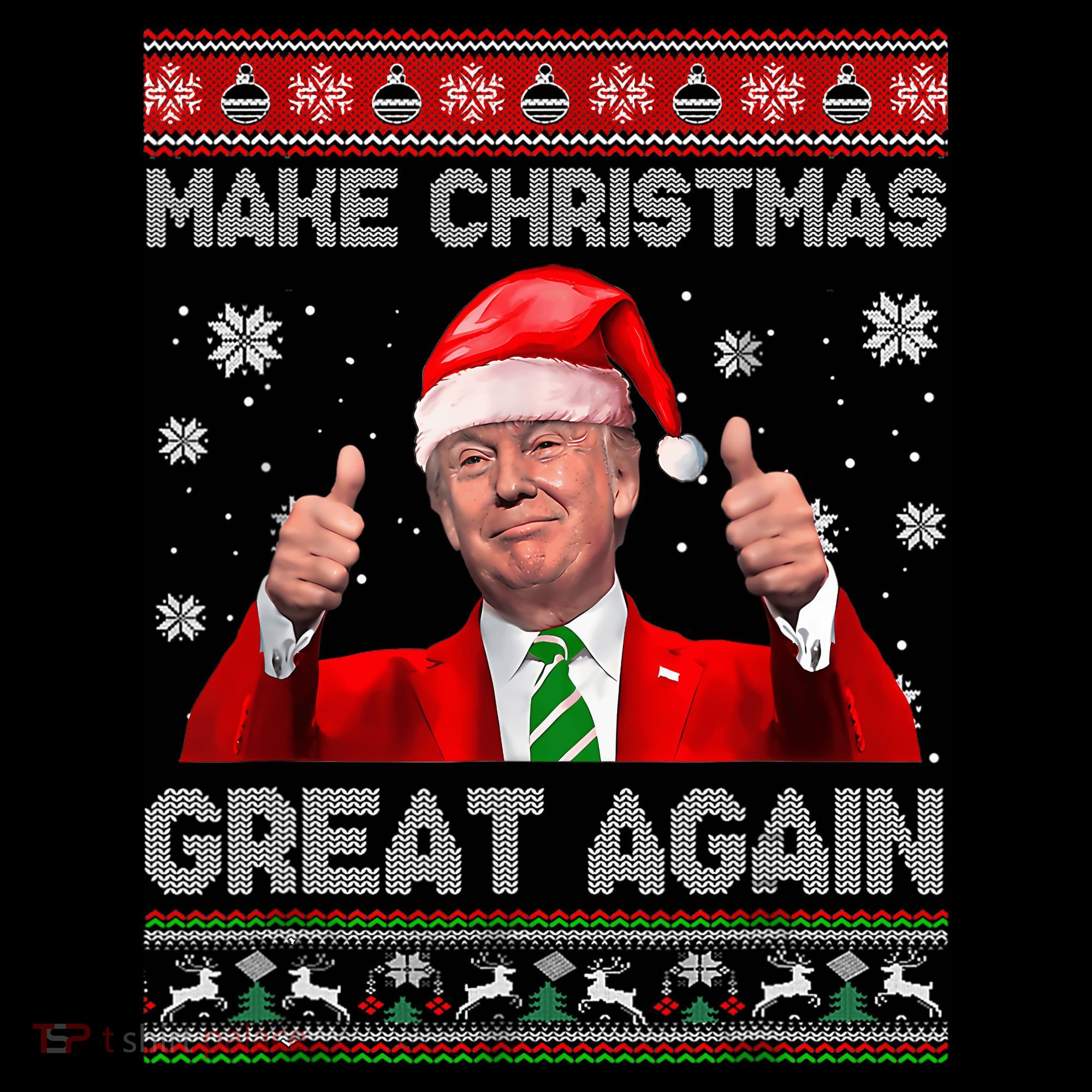 Make Christmas Great Again Ugly Xmas Funny Trump Women's Hoodie