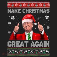 Make Christmas Great Again Ugly Xmas Funny Trump Tumbler thumb 3