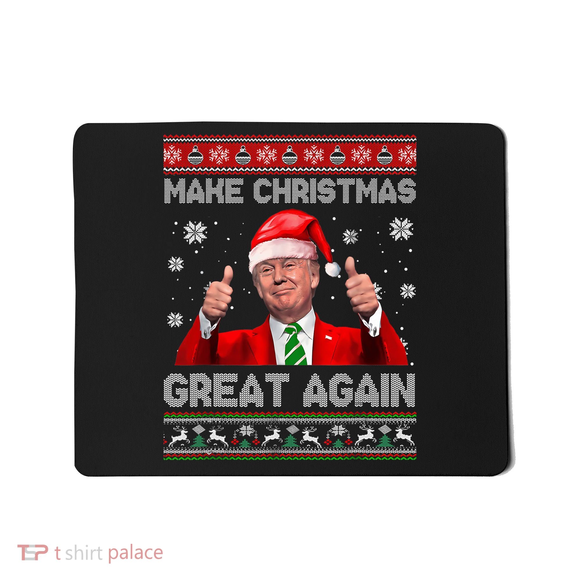 Make Christmas Great Again Ugly Xmas Funny Trump Mousepad