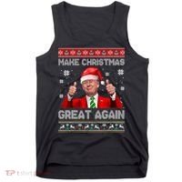 Make Christmas Great Again Ugly Xmas Funny Trump Tank Top thumb 0