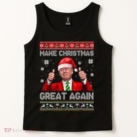 Make Christmas Great Again Ugly Xmas Funny Trump Tank Top thumb 2
