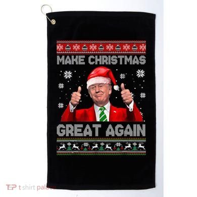 Make Christmas Great Again Ugly Xmas Funny Trump Golf Towel