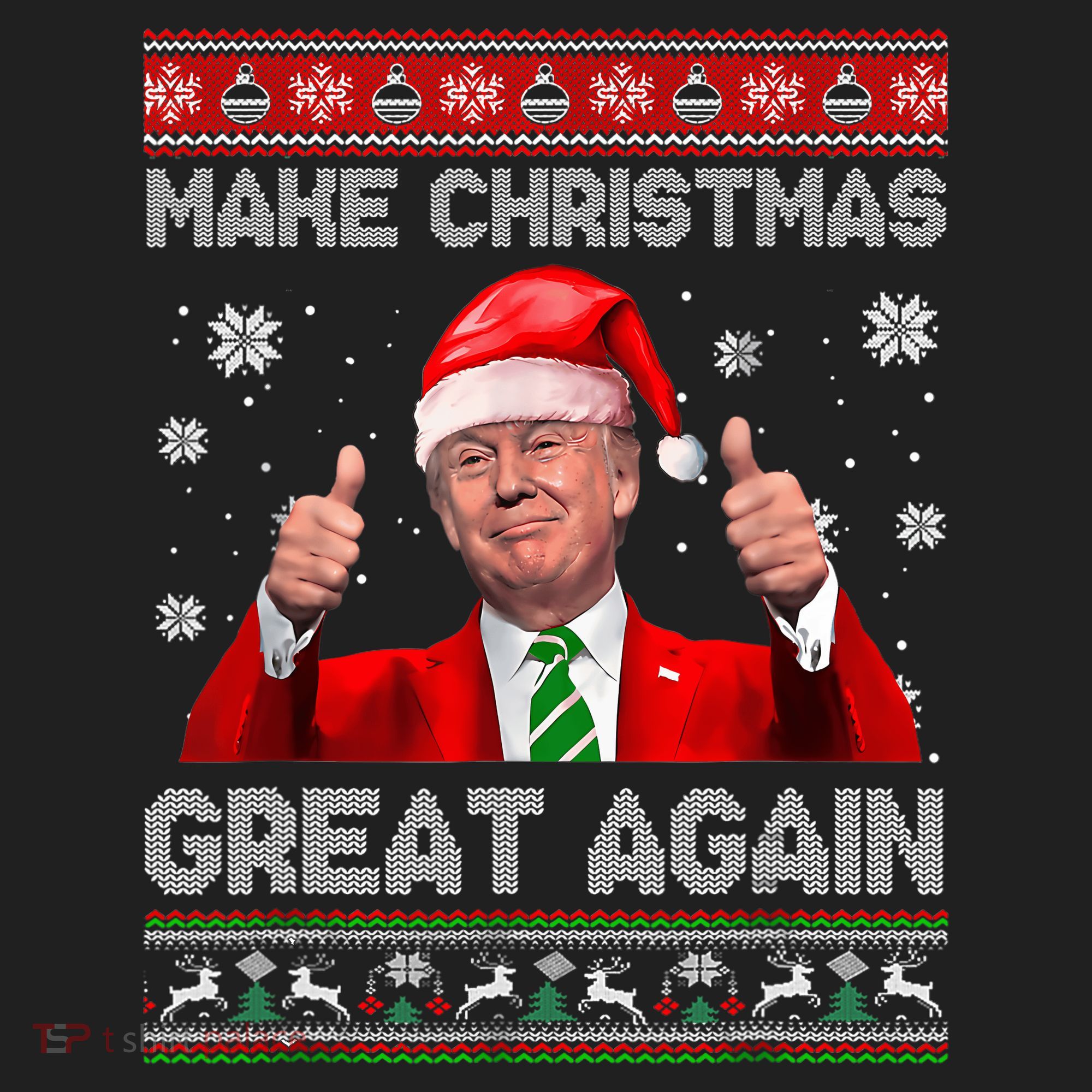 Make Christmas Great Again Ugly Xmas Funny Trump Golf Towel