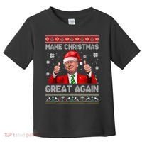 Make Christmas Great Again Ugly Xmas Funny Trump Toddler T-Shirt thumb 0