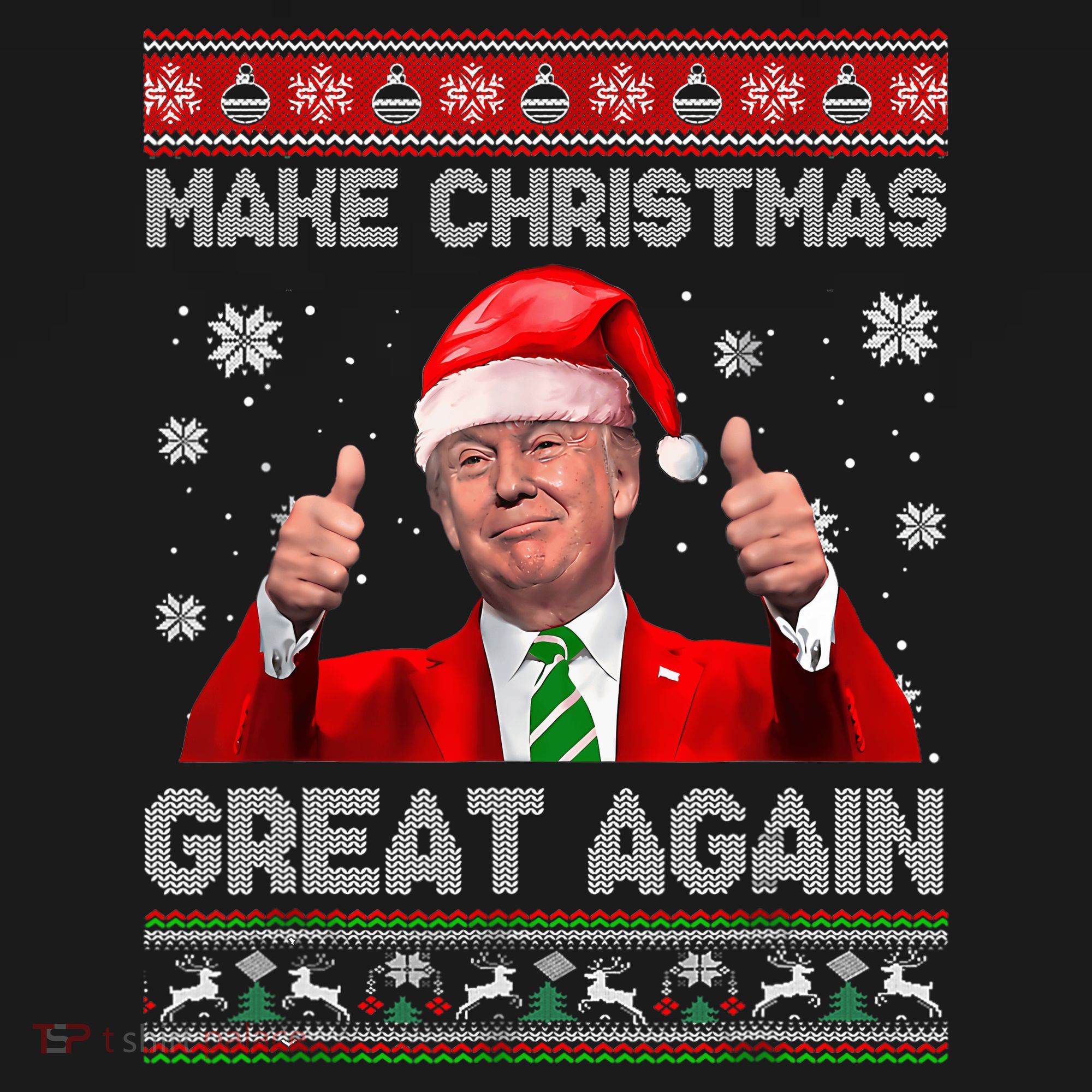 Make Christmas Great Again Ugly Xmas Funny Trump Toddler T-Shirt