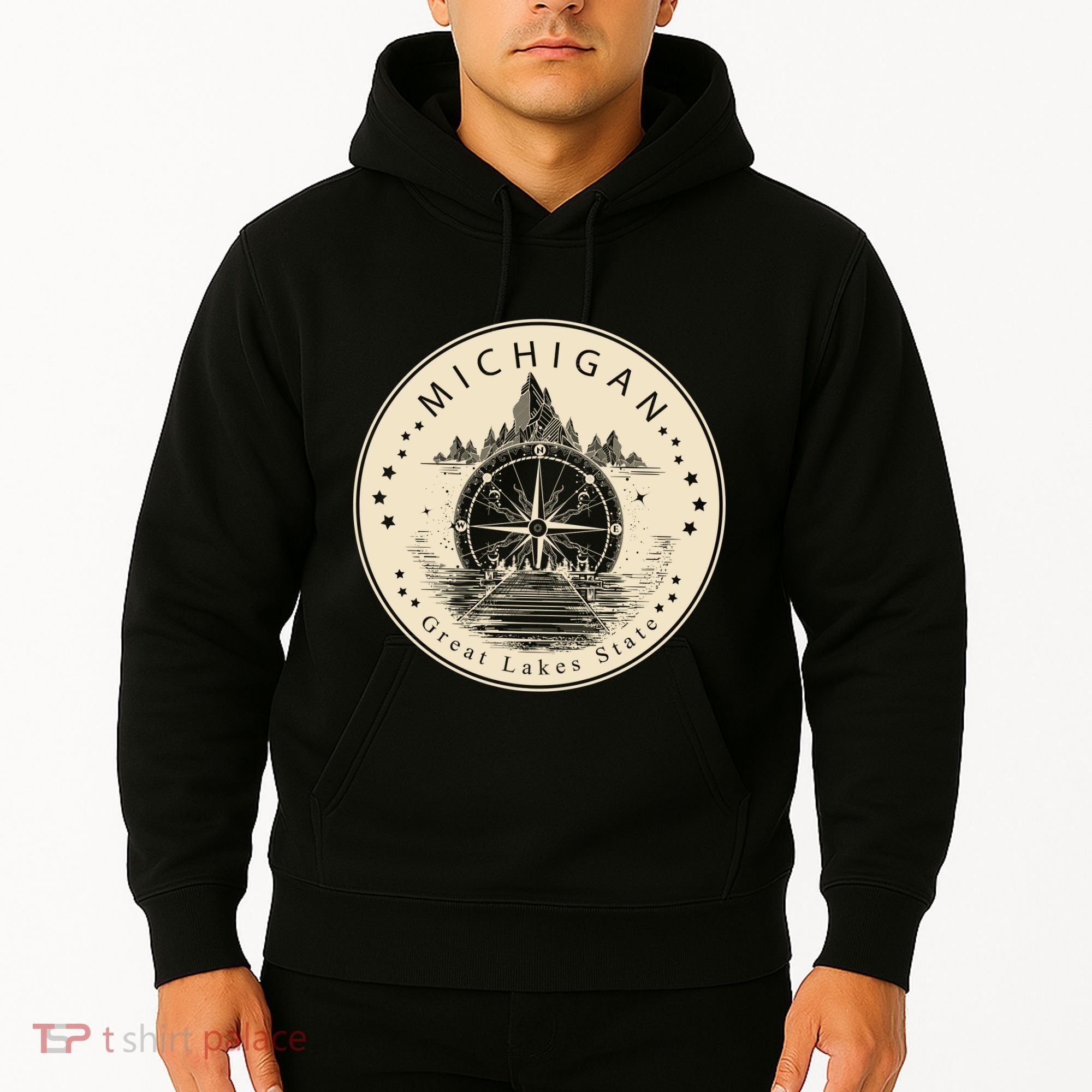 Michigan Compass Great Lake State MI Pride USA Hoodie