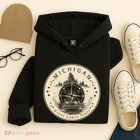 Michigan Compass Great Lake State MI Pride USA Hoodie thumb 4