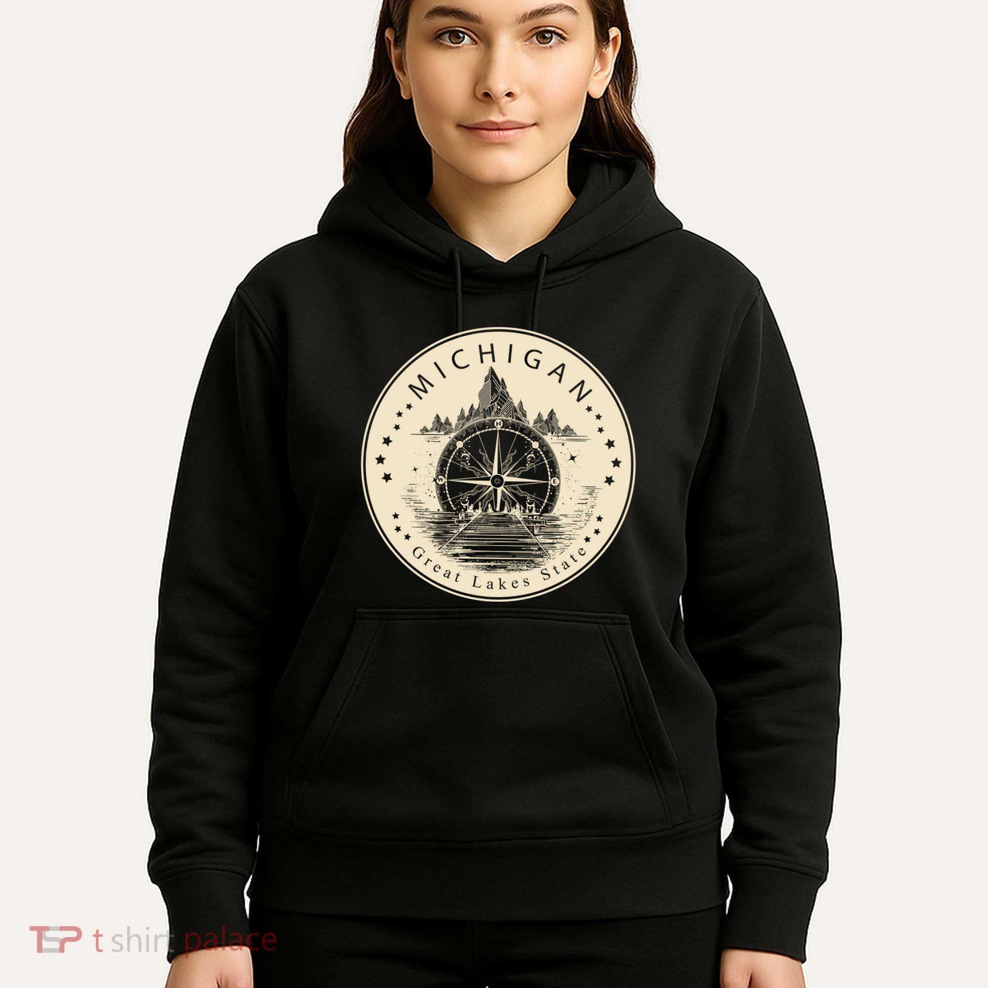 Michigan Compass Great Lake State MI Pride USA Hoodie