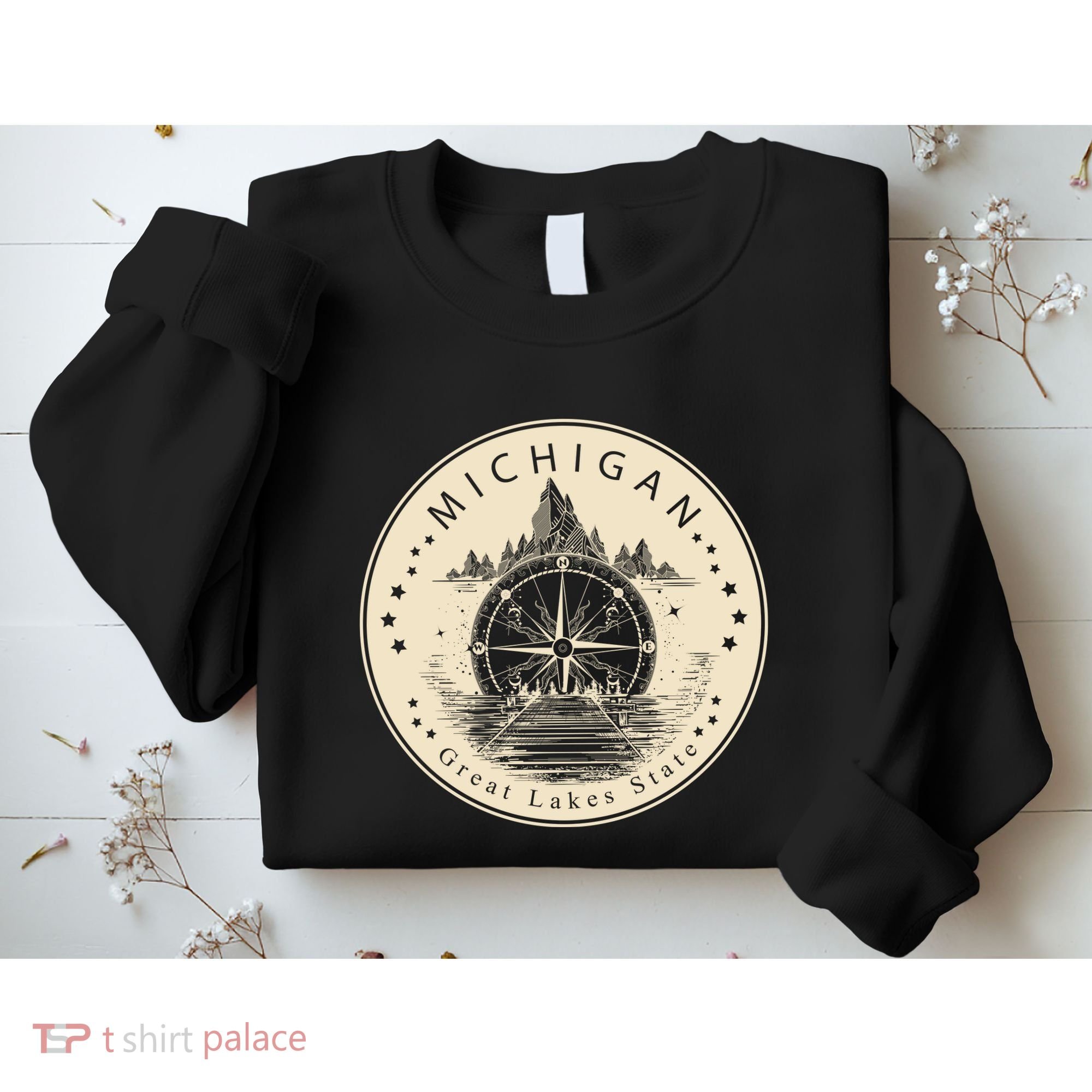 Michigan Compass Great Lake State MI Pride USA Sweatshirt