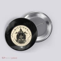 Michigan Compass Great Lake State MI Pride USA Button thumb 0