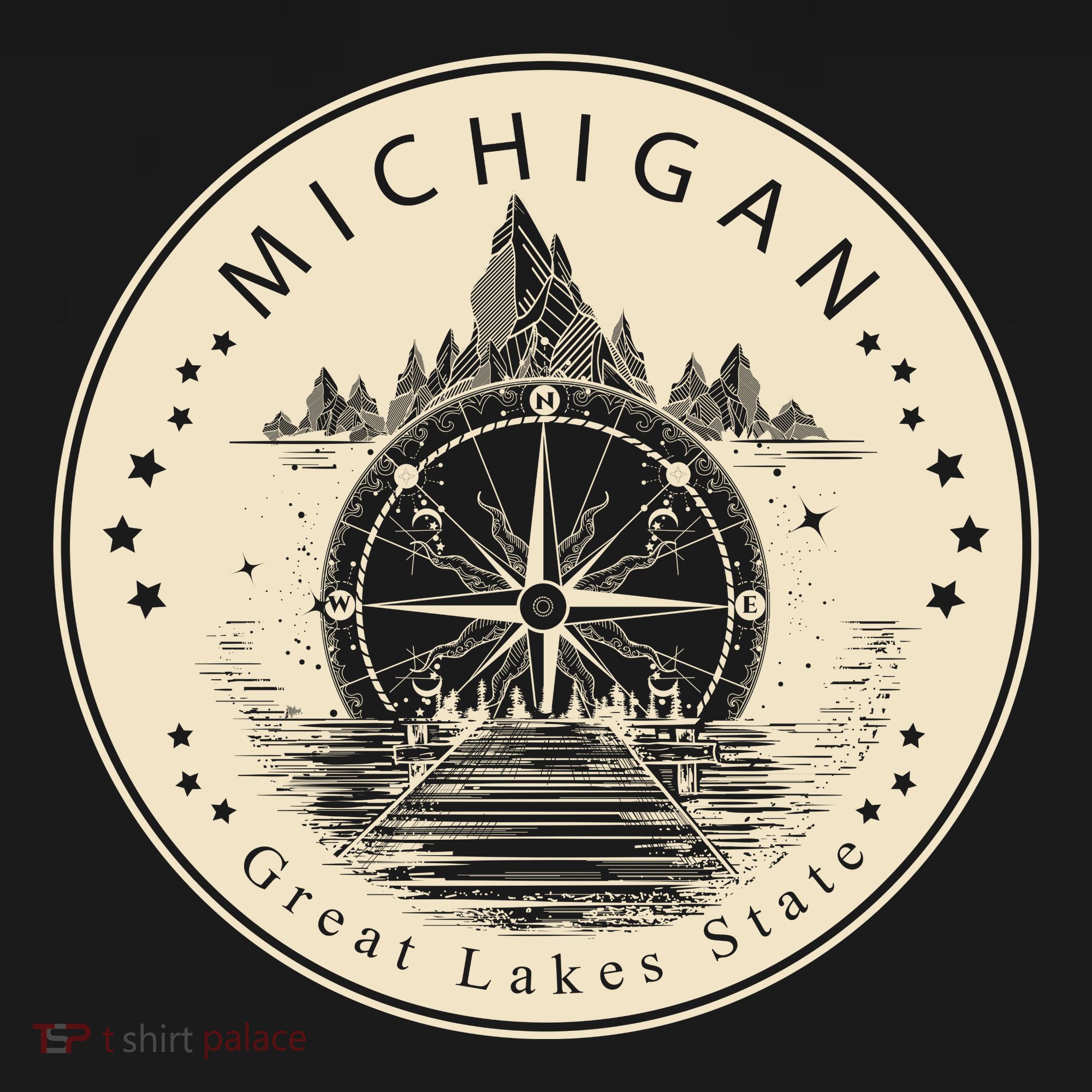 Michigan Compass Great Lake State MI Pride USA Bucket Hat