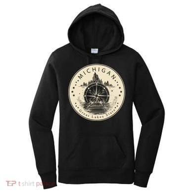 Michigan Compass Great Lake State MI Pride USA Women's Hoodie