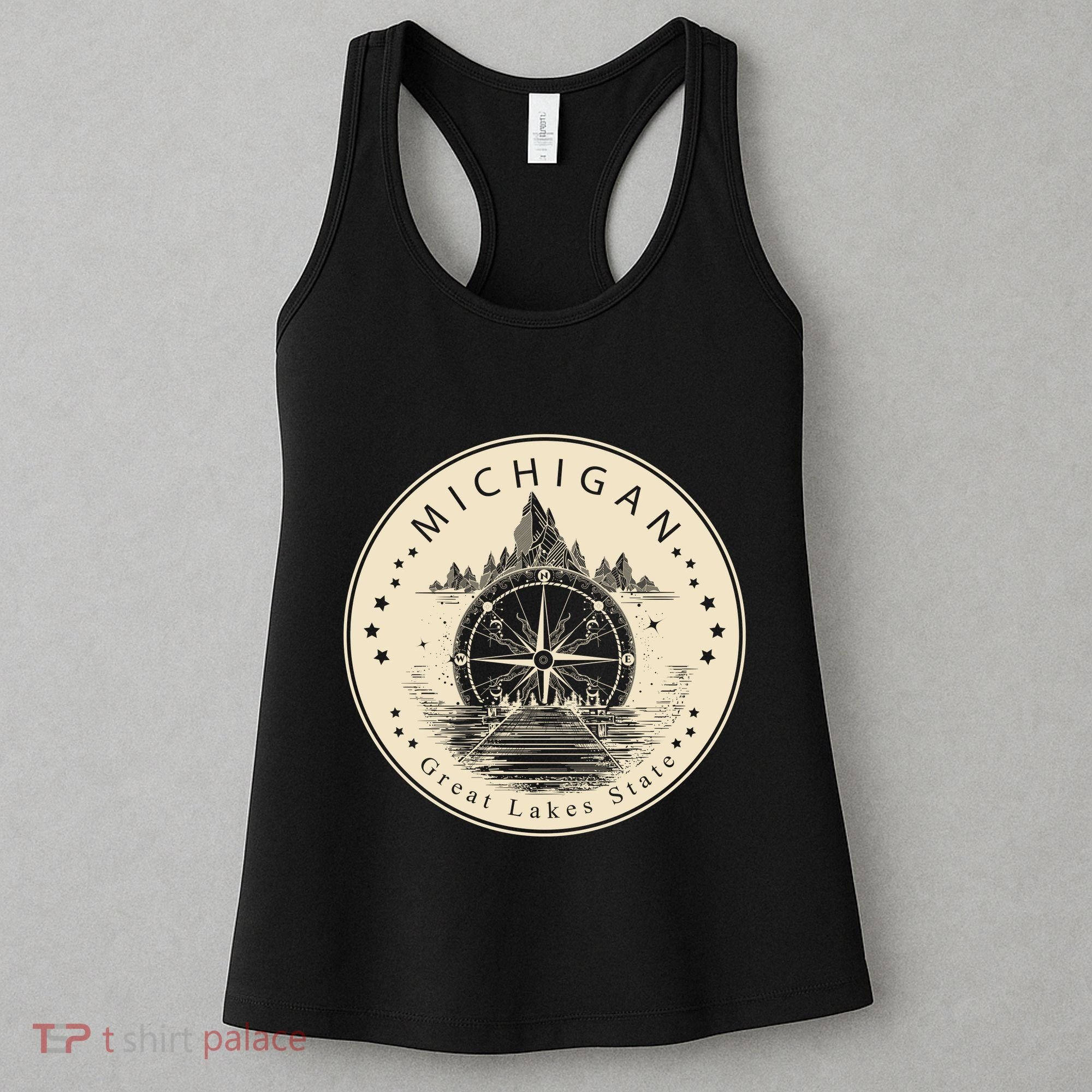 Michigan Compass Great Lake State MI Pride USA Women's Tank Top