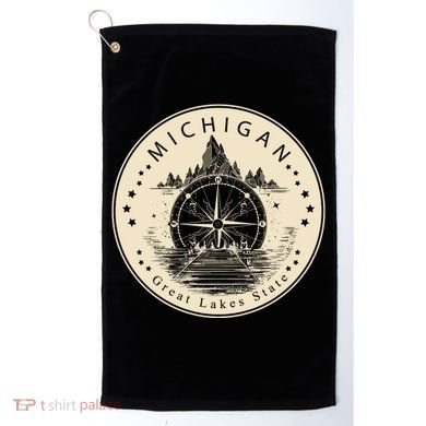 Michigan Compass Great Lake State MI Pride USA Golf Towel