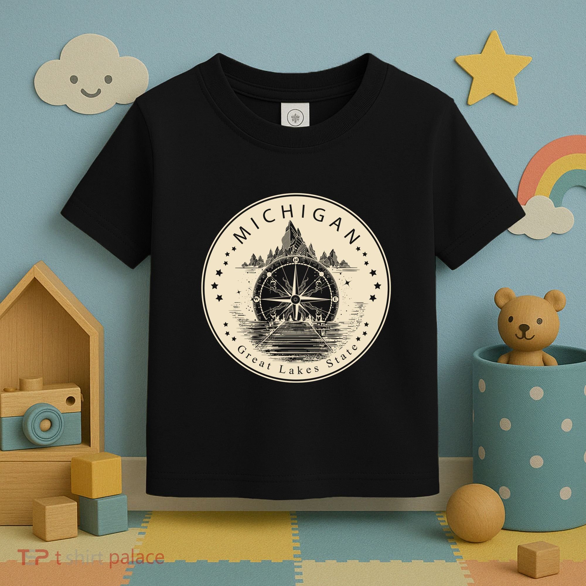 Michigan Compass Great Lake State MI Pride USA Toddler T-Shirt