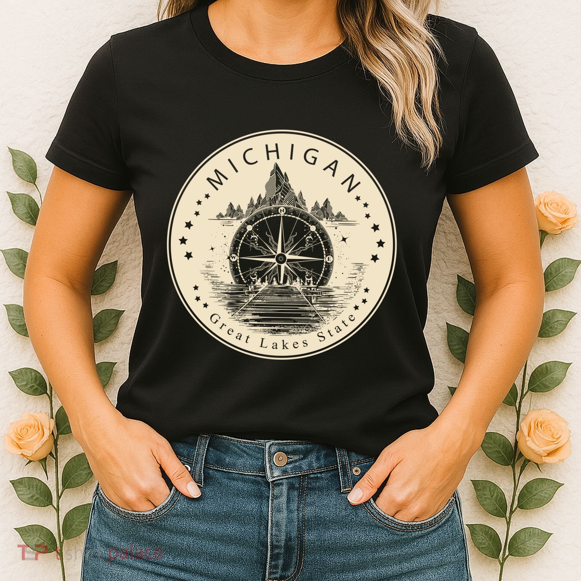 Michigan Compass Great Lake State MI Pride USA Women's T-Shirt