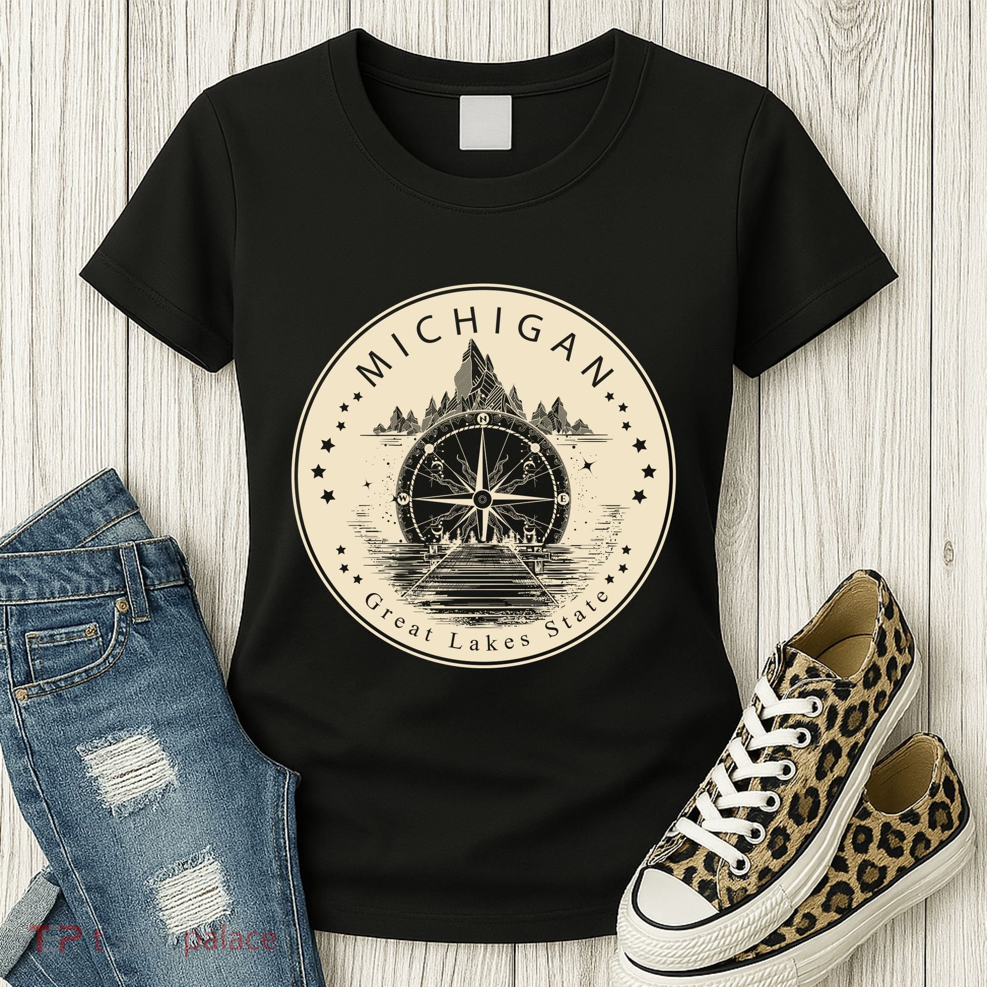 Michigan Compass Great Lake State MI Pride USA Women's T-Shirt