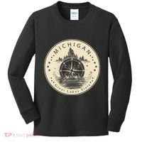 Michigan Compass Great Lake State MI Pride USA Kids Long Sleeve Shirt thumb 0