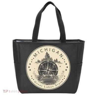 Michigan Compass Great Lake State MI Pride USA Tote Bag