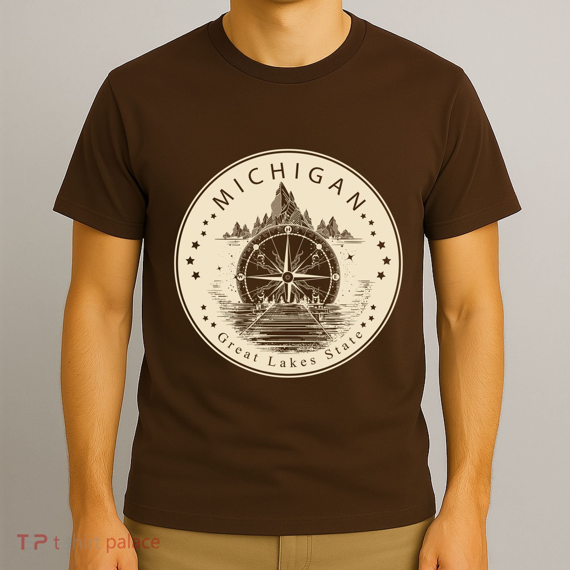 Michigan Compass Great Lake State MI Pride USA T-Shirt