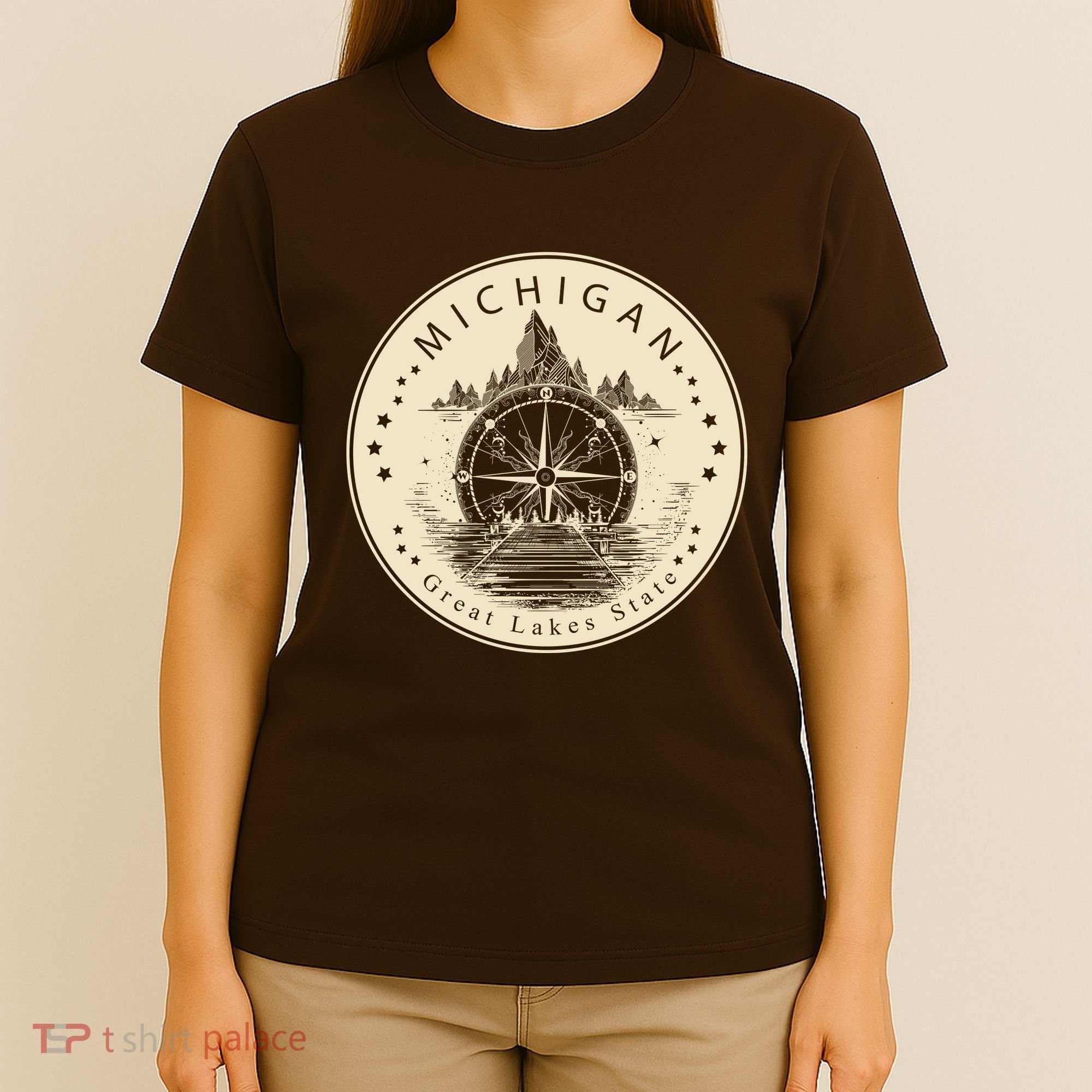 Michigan Compass Great Lake State MI Pride USA T-Shirt